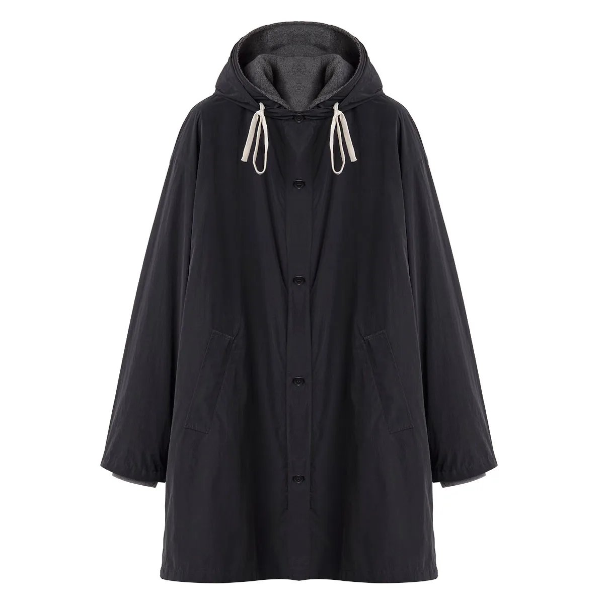 Shake fleece hooded two-piece jacket with loose shoulder design #S4131