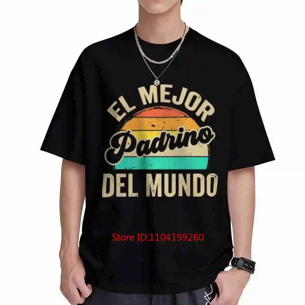 El Mejor Padrino Del Mundo Grandpa Retro Short Sleeve Tee 100% Cotton T-Shirt