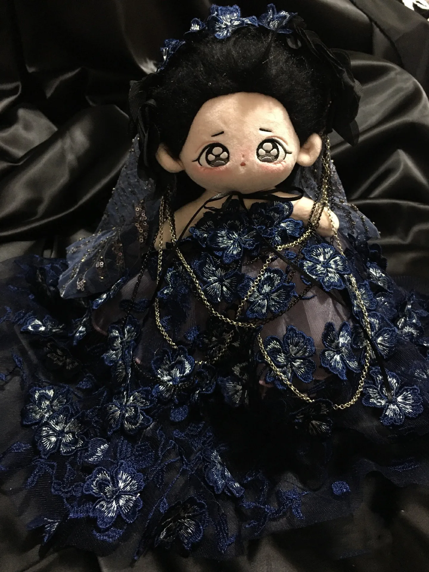 Doll clothes 20cm cotton dress 30cm doll black heavy duty skirt free shipping