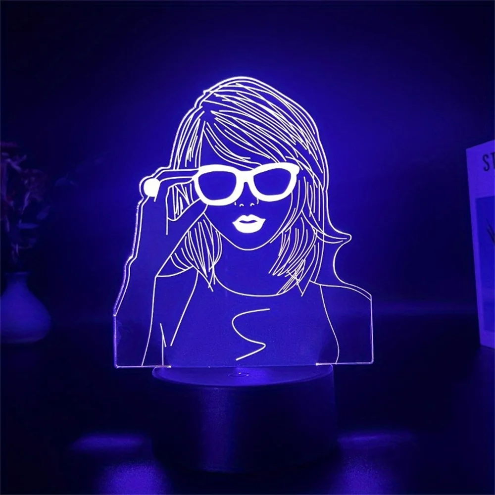 TS 3D Night Light Illusion Table Lamp Creative Desktop Lamp to TS Fans Merch Night Lamp with 16 Color Change Gift Souvenir Decor