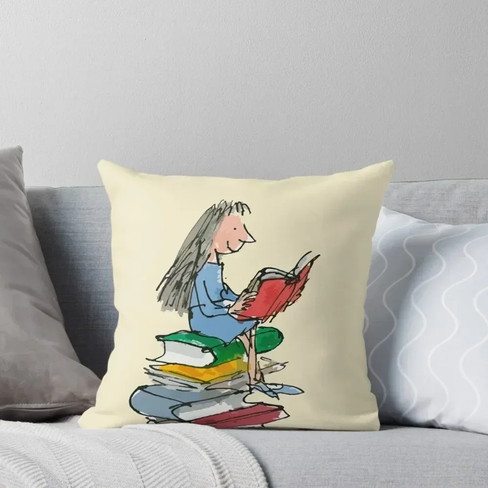 

Matilda Reading Throw Pillow Pillows Aesthetic Throw Pillow pillow