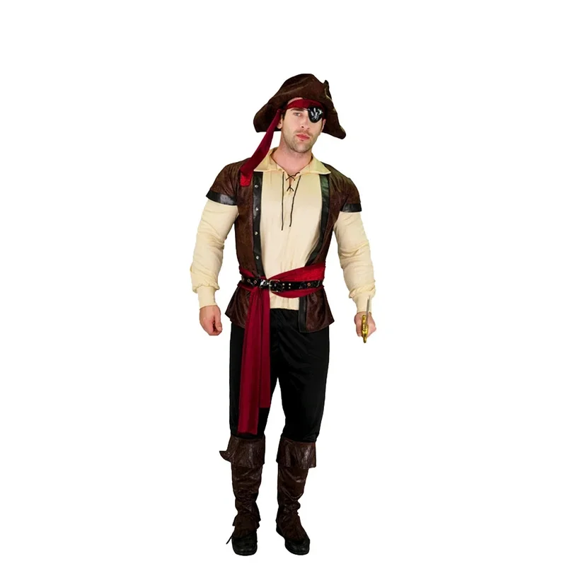 Disfraces de actuación de pirata para hombre adulto, disfraces de escenario para fiesta de juegos de rol, traje de Carnaval de Halloween