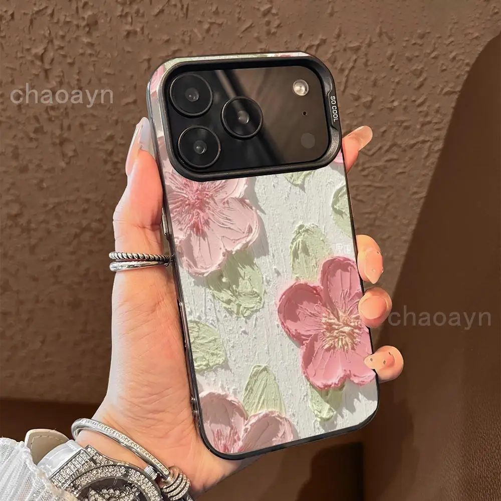 

Pink flowers Phone Case case for iPhone17 16 15 14 13 12 11 Pro/ Max/Plus shock-proof rear cover anti-fingerprint