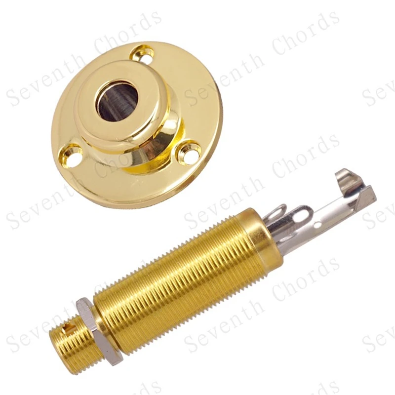 1Pcs Messing 1/4 "6,35 Strap Lock Pin Jack Ende Ausgang Eingang Buchse Für Bass Akustische Elektrische Gitarre Zubehör teile – Detail 19