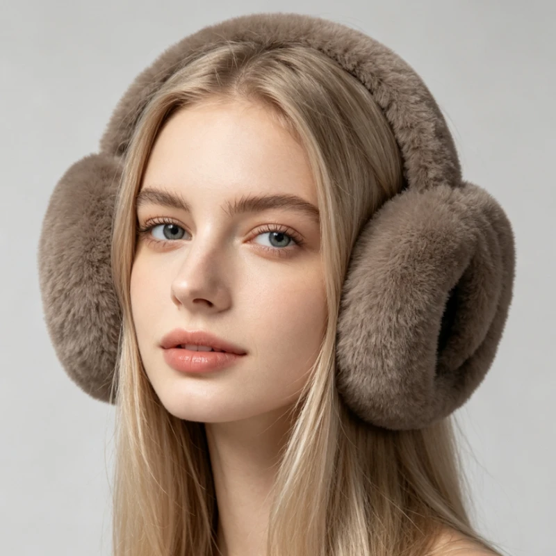Plush Earmuffs for Women Girl Winter Ear Warmers To Keep Ears Cozy Stylish Student Anti-freeze Ear Covers Foldable