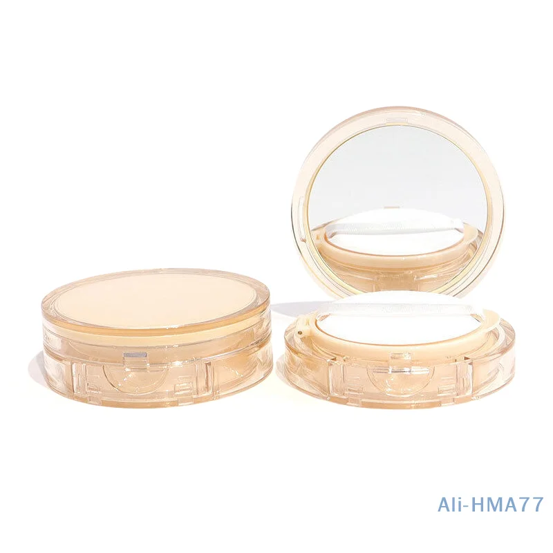 Portable Plastic Powder Box Empty Loose Powder Pot With Sieve Mirror Cosmetic Sifter Loose Jar Travel Makeup Container