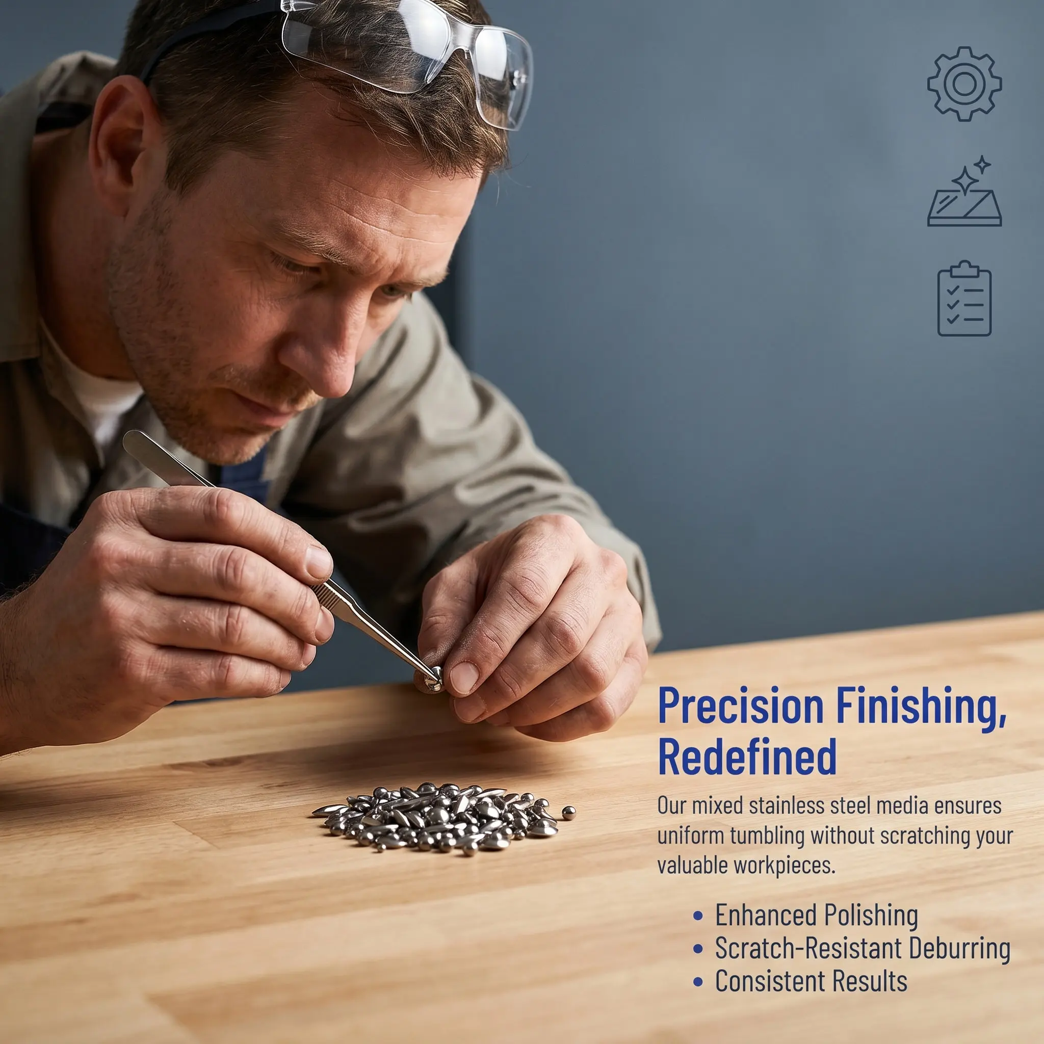 1Lb Jewelry Tumbling Media Stainless Steel Shot Mixed Shapes Burnishing Media Rotary Tumbler Polishing Beads for Gold Silver