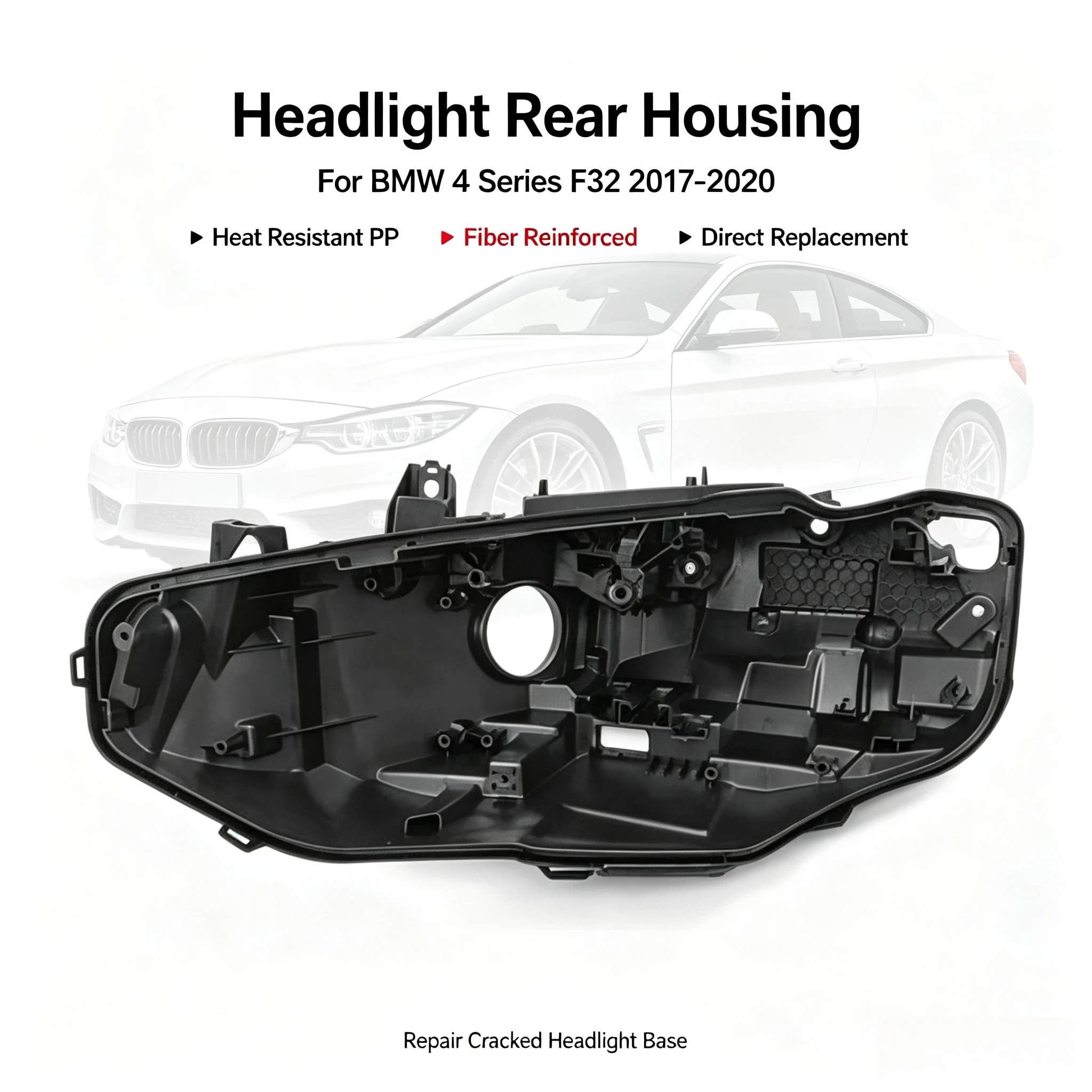 MoggicHeadlight Rear Cover Housing Case Compatible With 4 Series F32 F33 F36 Coupe Convertible Gran Coupe 2017 2018 2019 2020