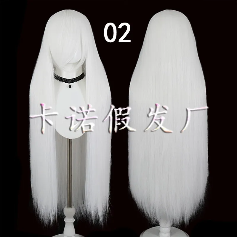 Peluca de Cosplay de fiesta sintética larga y recta de 80cm y 32 pulgadas, disfraz con flequillo completo para Halloween, pelo para juego de rol