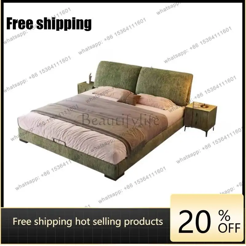 LJY Normal Australia Double Bed Decoration Elegant Luxury Modern Double Bed Storage Floating Cama Matrimonial Furniture For Home