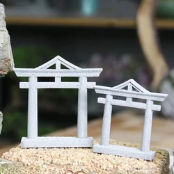 1pc Aquarium Decor Japanese Torii Gate Miniature Ornament Fish Tank Garden Shrine Shinto Landscape Sandstone Micro Decoration