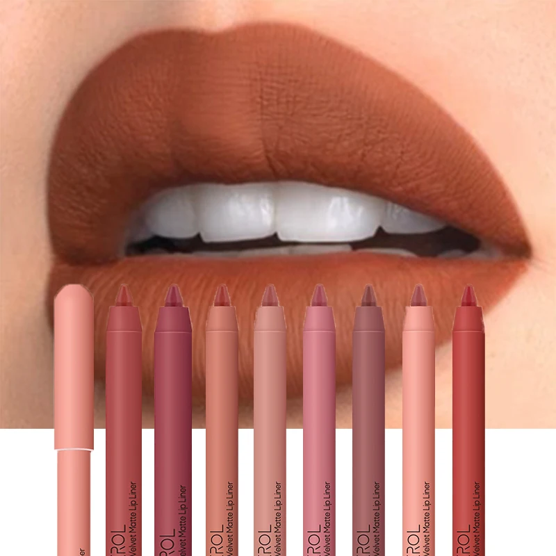 Waterproof Matte Lipliner Pencil Sexy Red Contour Tint Lipstick Long Lasting Moisturising Non-stick Cup Lip Liner Makeup Tools