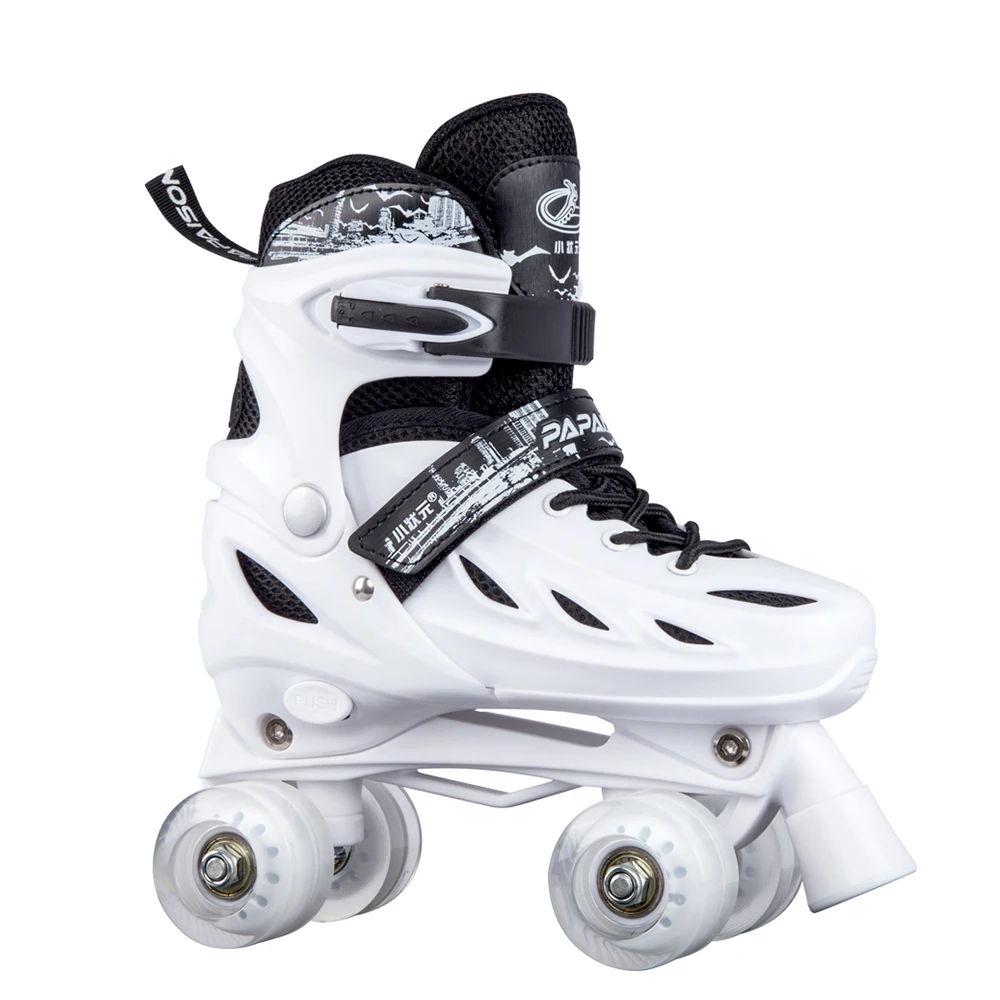 

Wholesale high quality 4 wheels PU flashing slalom skates size adjustable inline skates roller skates in stock