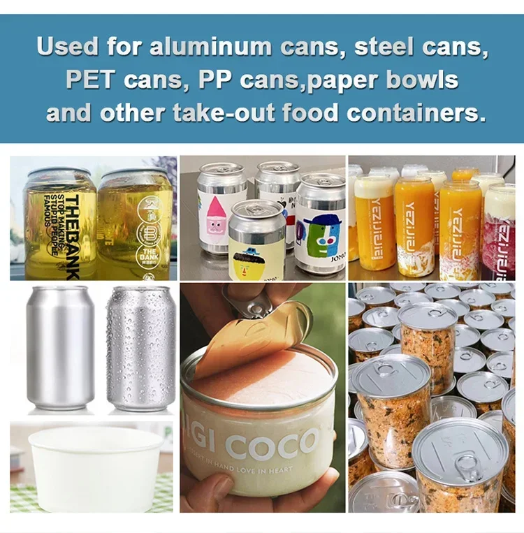 Máquina Seladora de Latas PET Não Rotativa 2025 Nova com Tela Sensível ao Toque Automática para Selagem de Copos de Plástico e Alumínio