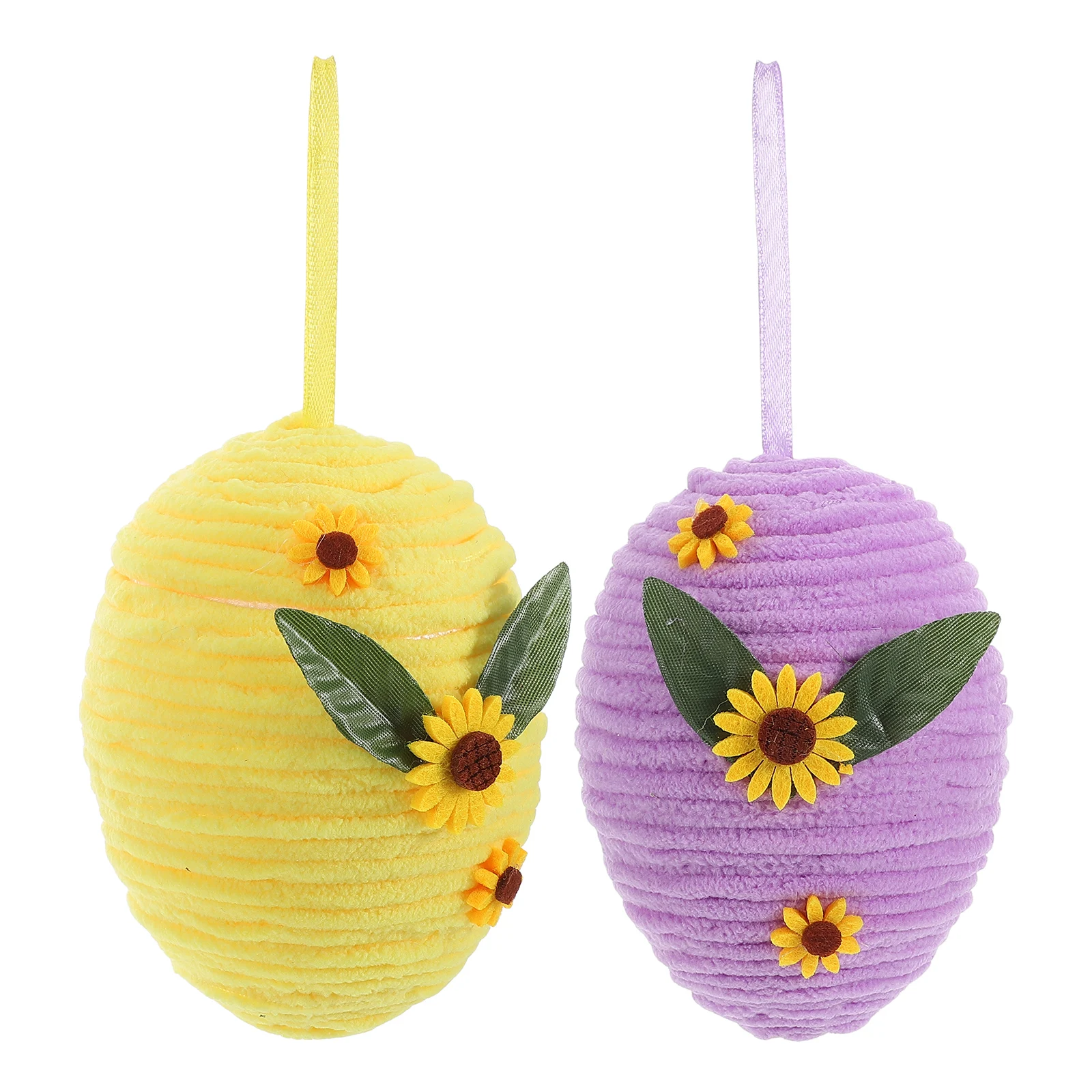 

2Pcs DIY Easter Fake Eggs Decoration Realistic Woven Hanging Ornaments for Easter Tree Party Scene Festival Decor Props Home