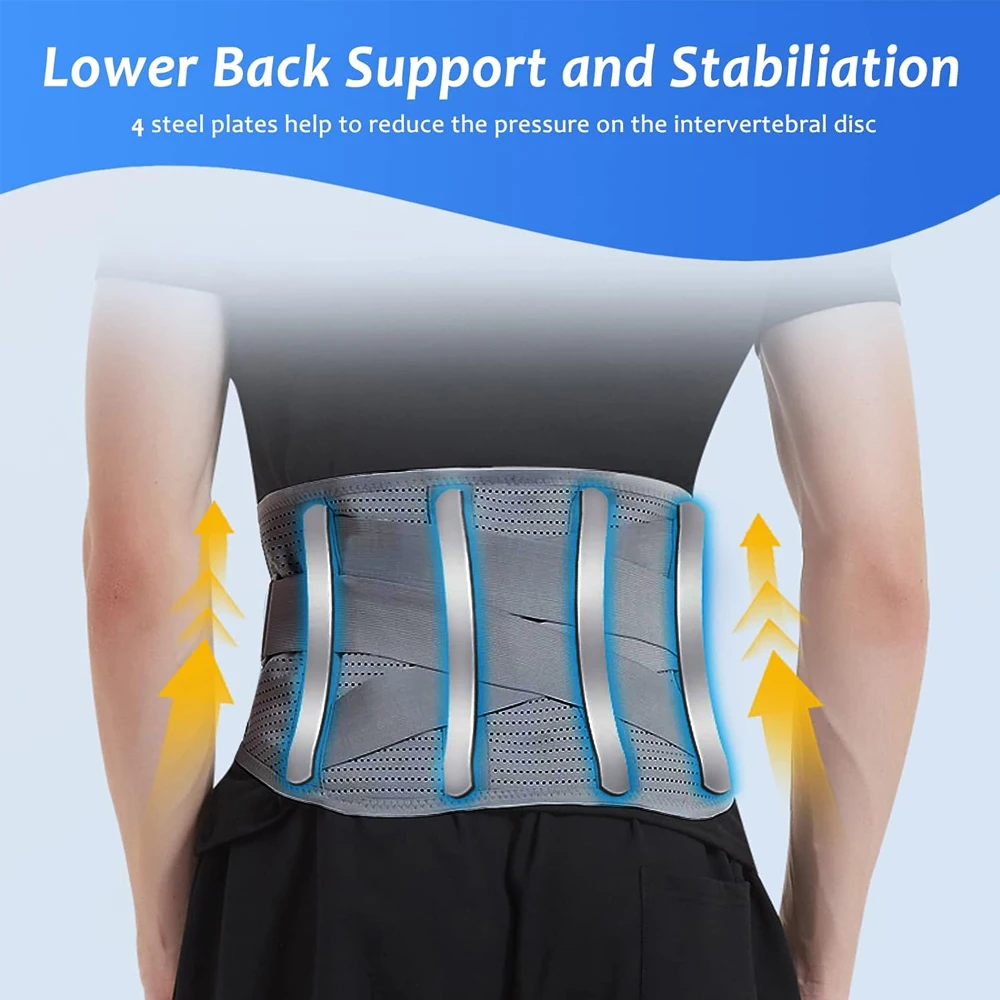 1PCS Back Brace f for Women/Men with Lumbar Pad,Back Support Belt with 4 Stays 3D Lumbar Padfor Heavy Lifting,for Herniated Disc