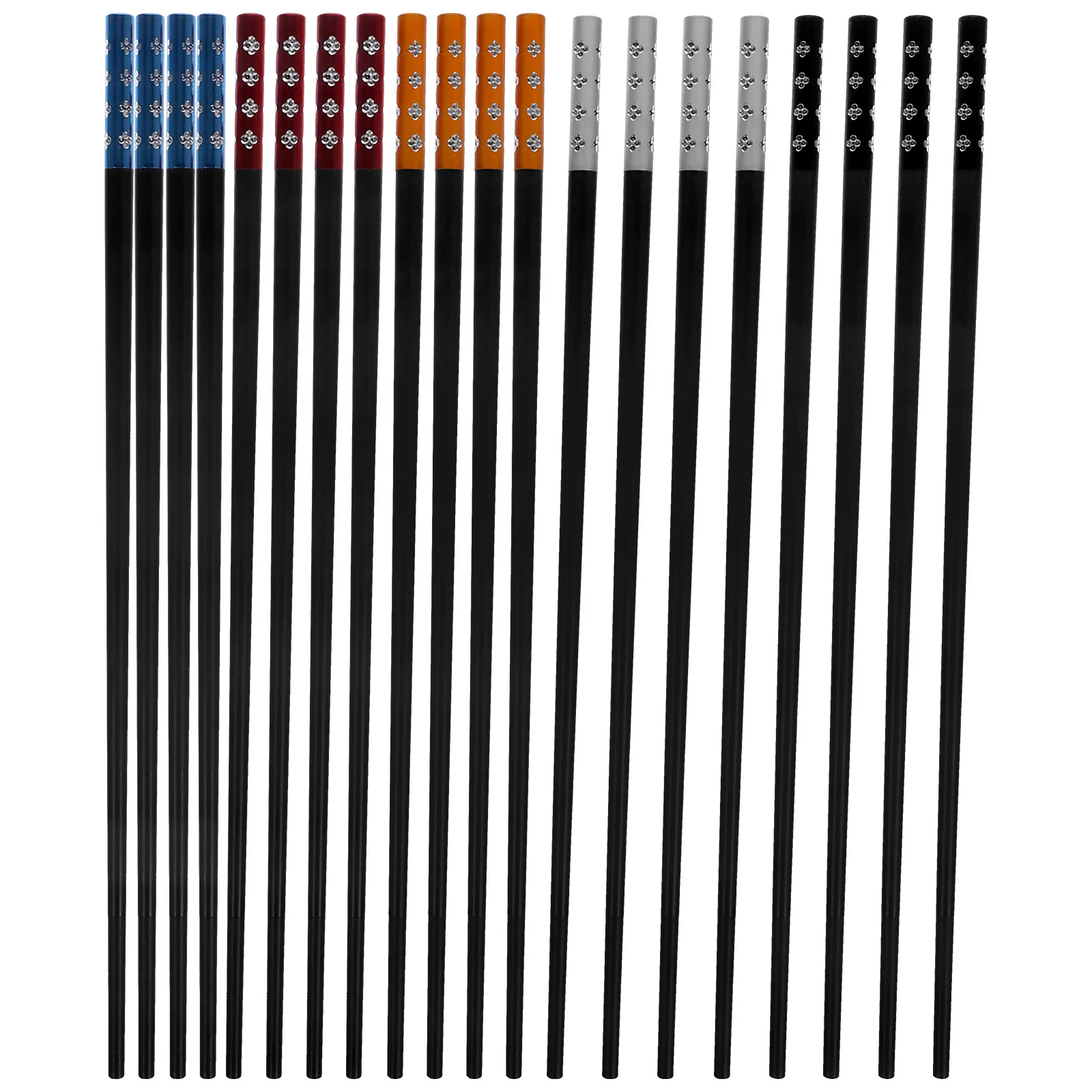 

10 Pairs Alloy Chopsticks 5 Colors Non slip Reusable No deformation Home Dinnerware Baby Hotel Stable Smooth Ideal