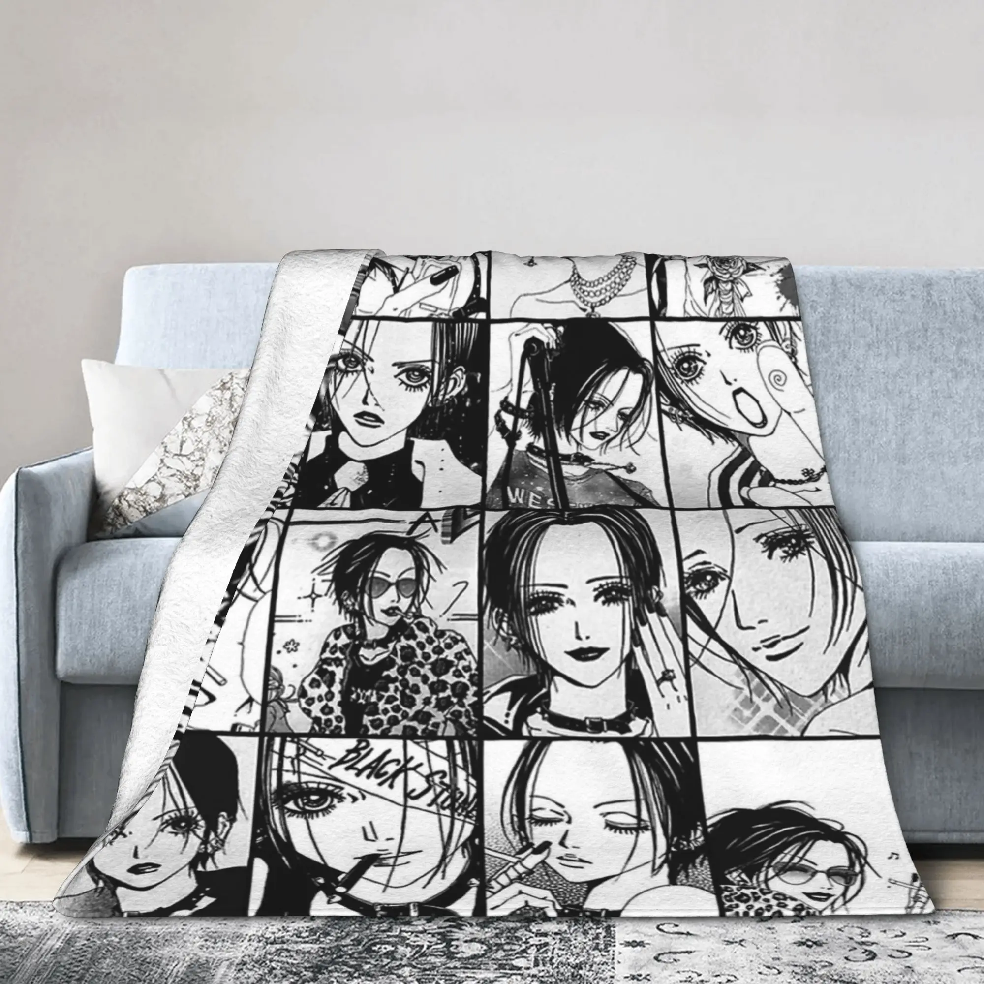 Nana Osaki Manga Panel collage Blankets Flannel Summer  Multifunction Ultra-Soft Throw Blankets for Bed Travel Plush Thin Quilt