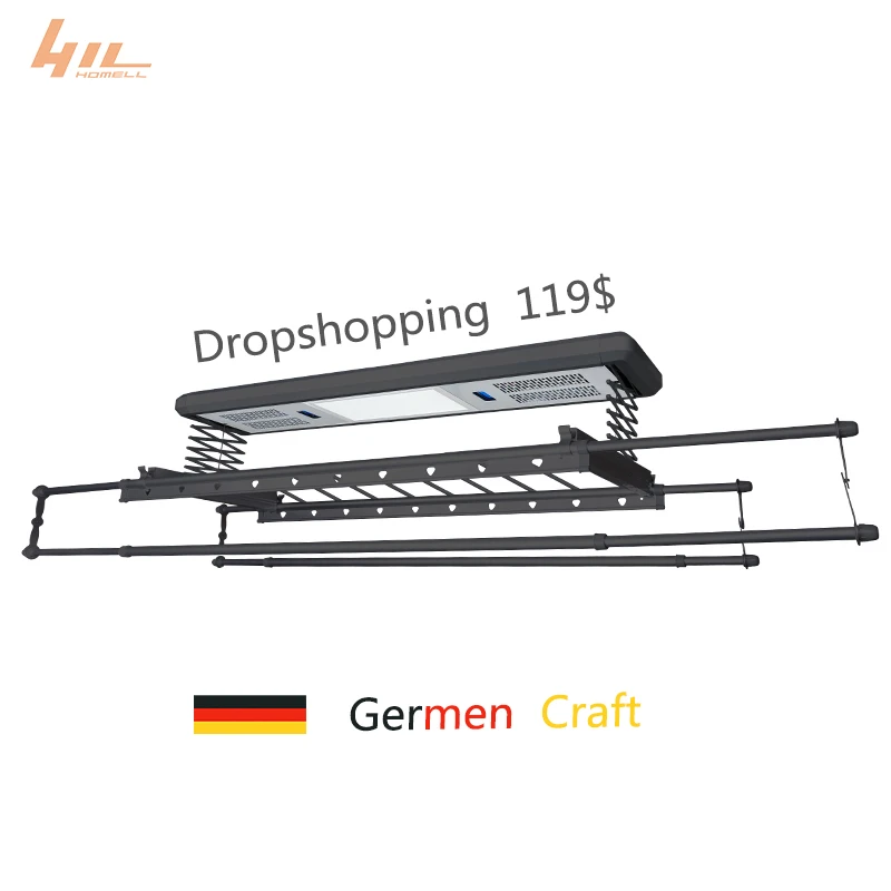 2021 Hot sale Retractable Balcony Lifting Clothes Hanger Rack Laundry Automatic Clothes Hanger Dryer Rack