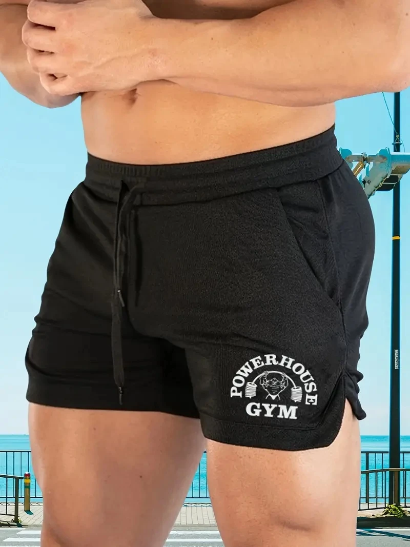 

New Men's quick drying breathable printed sports shorts, fitness running shorts, outdoor training shorts, fitness shorts