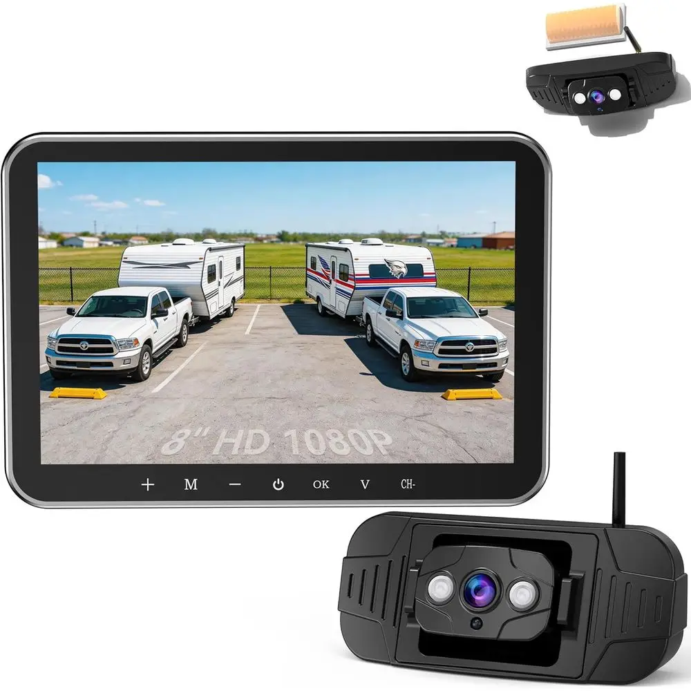 Plug-Play RV Camera System Wireless for Furrion Pre-Wired: 20-Min Easy Install for Trailer Camper - 8