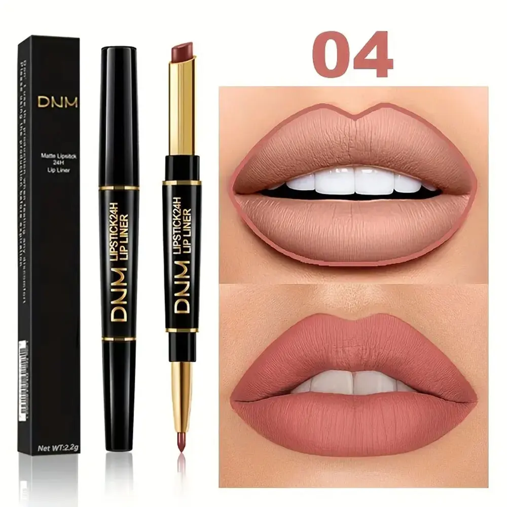 Double-ended Non-stick Cup Long Lasting Lipstick Lip Liner High Pigmented Waterproof Valentine\'s Day Gifts