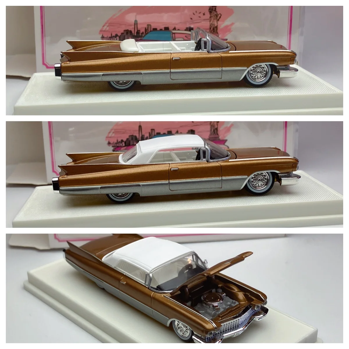 Mechanic 1:64 Brown Silver 1960 Muscle Deville Sports Model Diecast Display Car