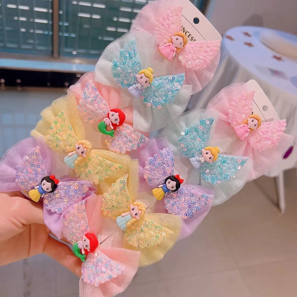 10 Stück/Set Disney Prinzessin Elsa Haarspange Meerjungfrauen-Thema Haarspange für Feiertage Geburtstage Tägliches Tragen Perfektes Geschenk Haaraccessoires