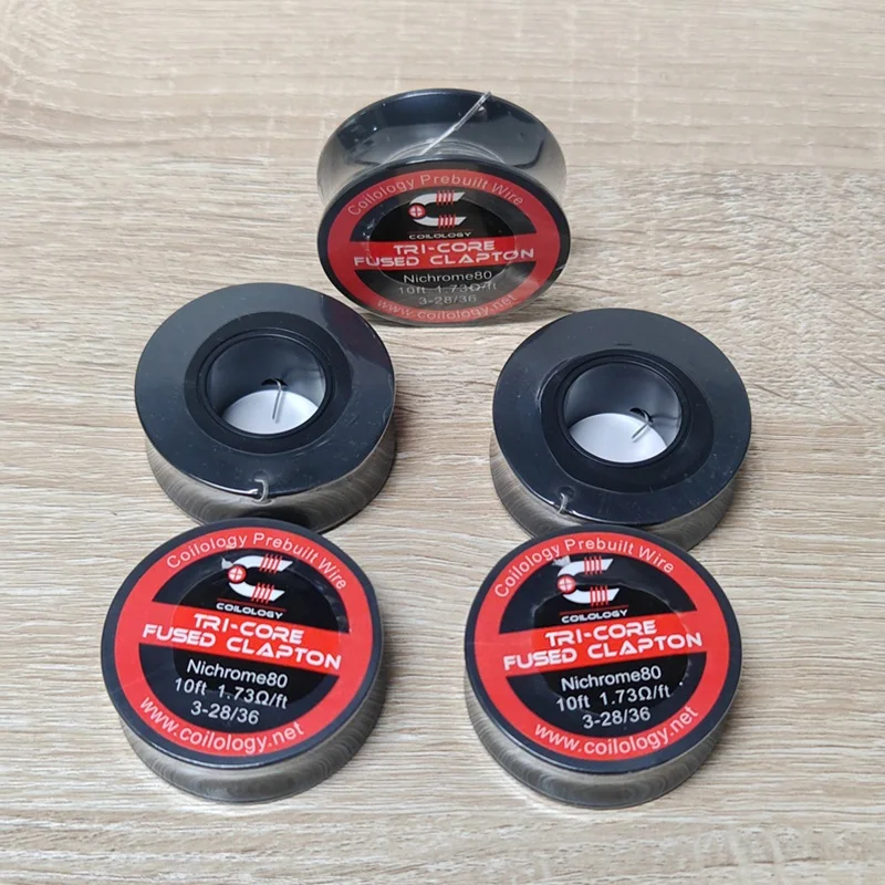 Coilology Tri-Core Fused Clapton NI80 1.73ohm Vape Bobini 10 Feet Isı Teli Direnç Teli Rta Tankı RDA Atomizer Aksesuarı için