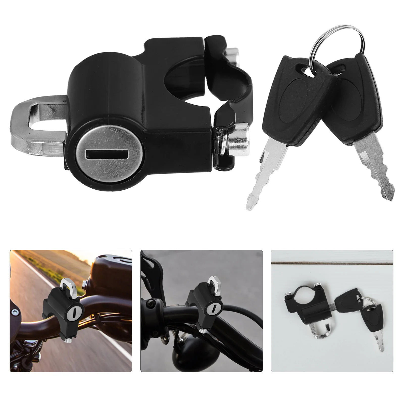 

4Pcs Safety Lock - Weatherproof Handlebar Mounted 2.0-2.6cm Anti Theft Lock for Motorbikes Scooters Bicycles Quick Access