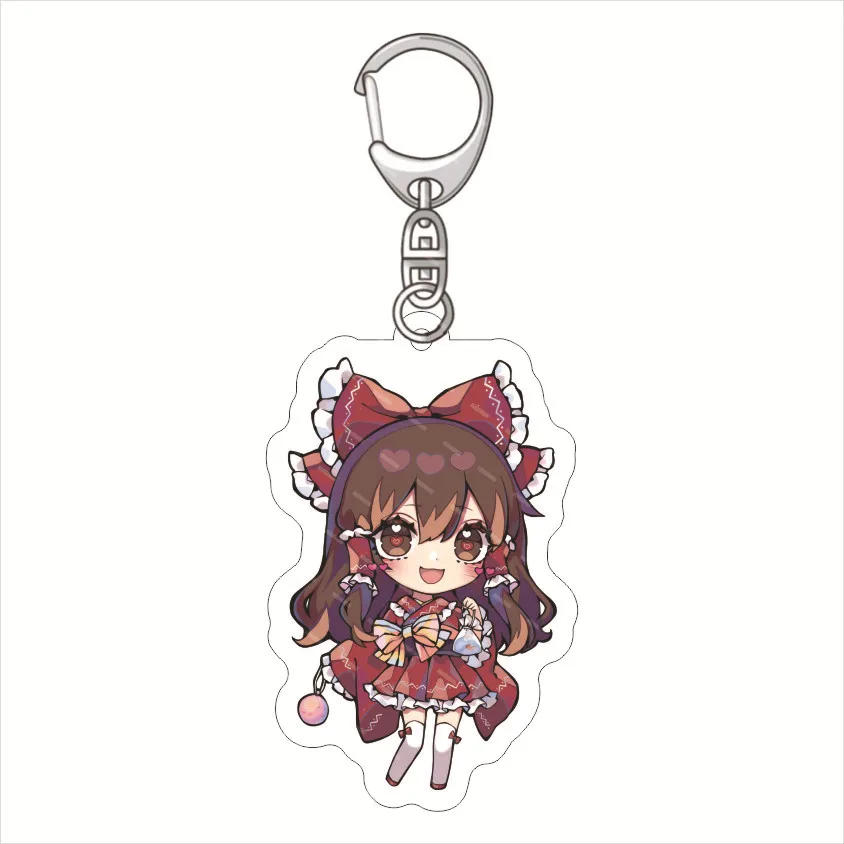 Touhou Project Anime Figures Hakurei Reimu Kirisame Marisa Acrylic Keychains Character Saigyouji Yuyuko Cute Decor Pendant Toy