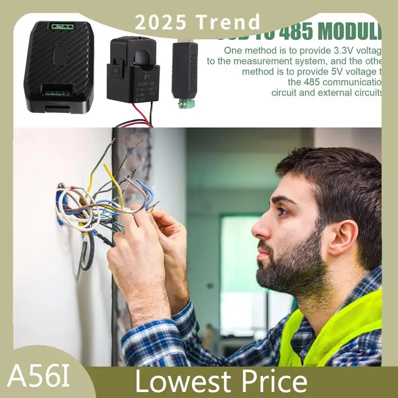 ABDD Peacefair AC Single Phase Watt Energy Meter RS485 Modbus 220V 100A Voltage Current Frequency Power Factor Kwh Meter With Sp