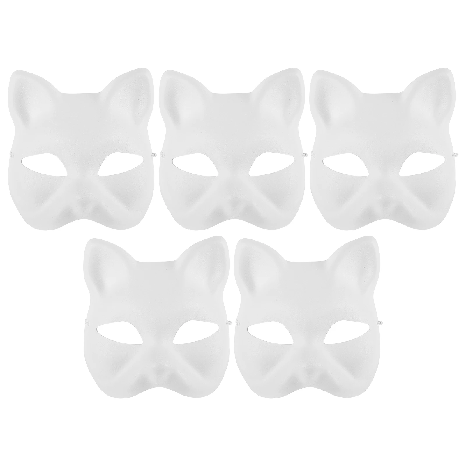 

5 Pcs Halloween Mask Blank Cosplay Paint Cat Animal Masquerade Japenese Masks Diy Child