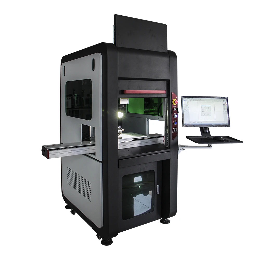 Cutting Machine with and Motorized Z Axis Automatic Positioning 100W Fiber Cutter Fiber