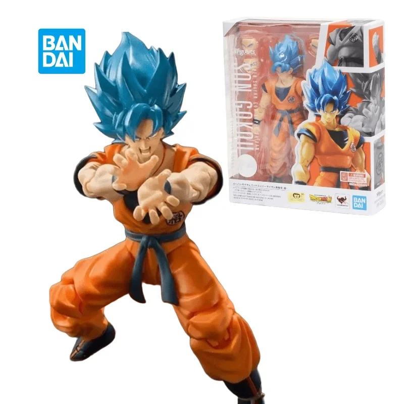 

In Stock Original Dragon Ball Z SHFiguarts Super Blue Son Gokou Blue Anime Action Figure PVC Model Joint Movable Desk Decor Toys