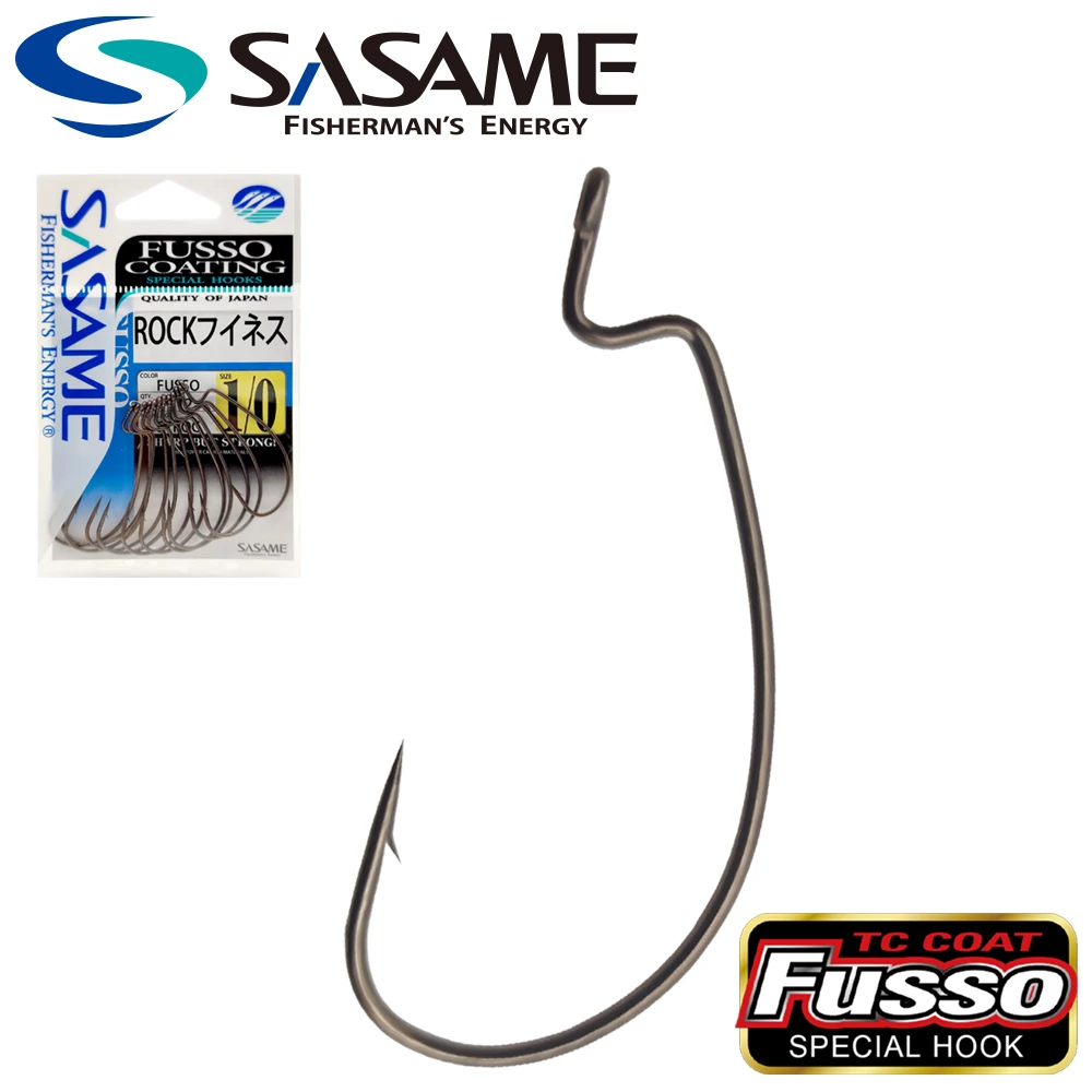 

SASAME Fusso Coat Offset Hooks Japan Original Soft Lure Hook Wide Gap Fishhooks High Carbon Steel Fishing Hook Saltwater Pesca