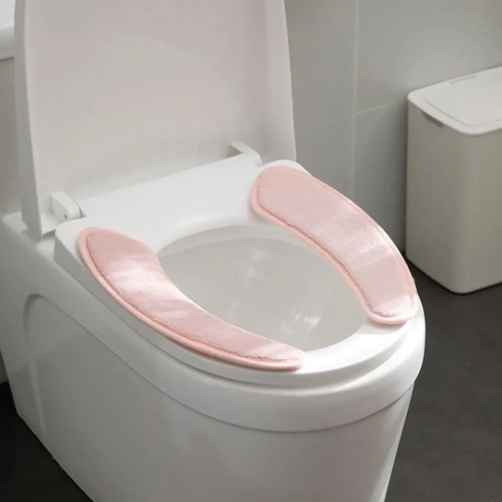 Washable Toilet Seat Filling Bathroom Mat Reusable Warm Plush Toilet Sticker Toilet Seat Covers Seat Cover Universal