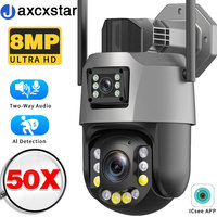 8MP 4K Dual-Lens PTZ Security Camera – 50X Hybrid Zoom (20X Optical), Outdoor WiFi, Human Detection, Two-Way Audio, Color Night