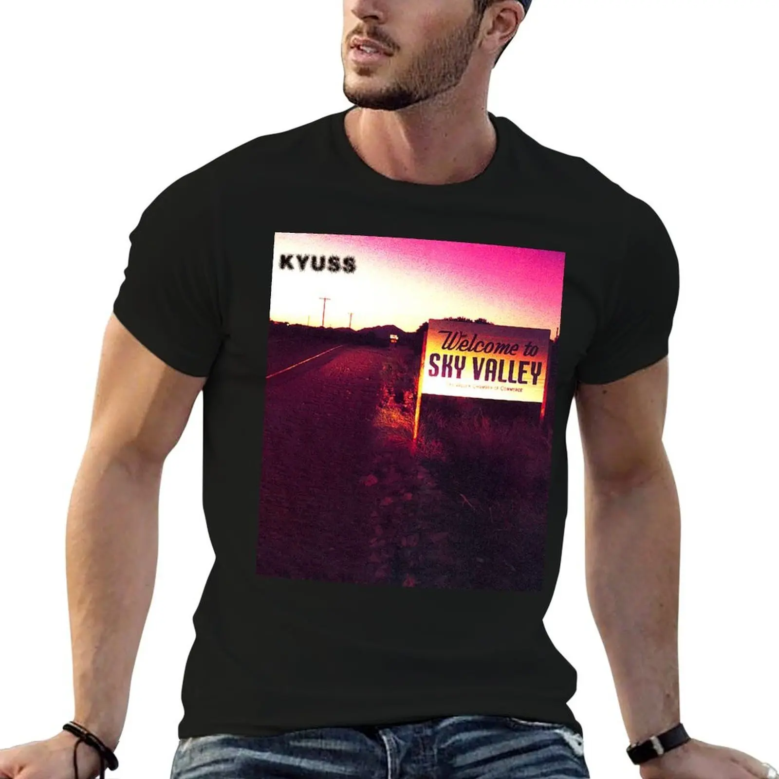 

WELCOME TO THE SKY VALLEY T-Shirt t shirt man casual man t shirt cotton high quality man graphic t shirt T-shirt