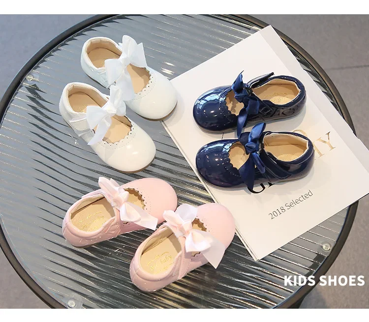 Mädchen-Prinzessinnenschuhe mit Schleife, flache Schuhe für Babys, Kleinkinder und Kinder, für Party, Tanz, Schule, mit Band, Frühling und Herbst, neue Mode, rutschfest, weich – Detail 12