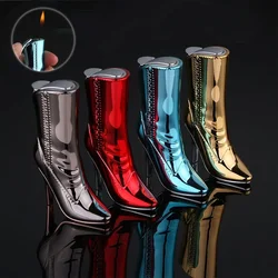 Trendy inflatable lighter, cool and beautiful women's boots, new high heels, open flame lighter, women's smoking gift