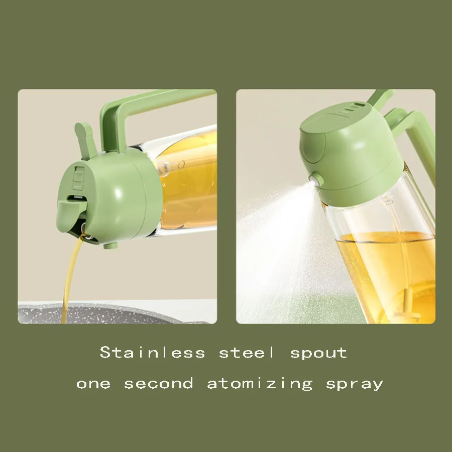 2in1 500ml Glass Oil Sprayer Oil Spray Bottle Oil Tank BBQ Kitchen Baking BBQ Picnic Kitchen Tools for Businesses