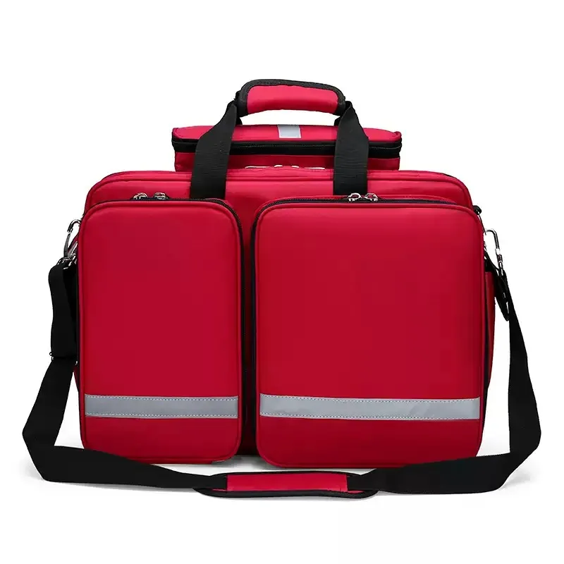 Waterproof Empty Medical Visit Bag with Reflective Strip, Multi‑divider Design for Large‑volume Medical Supplies.