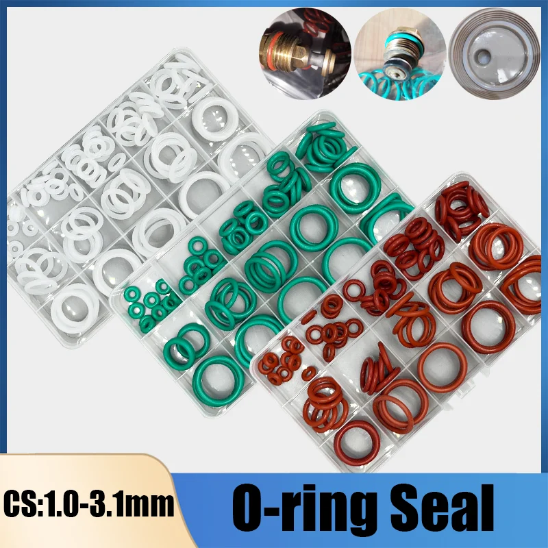 Rubber Silicone O Ring NBR Nitrile Washer Red White VMQ O-ring FKM Fluorine Oxygen Sealing Washer Oil-resistant High-temperature