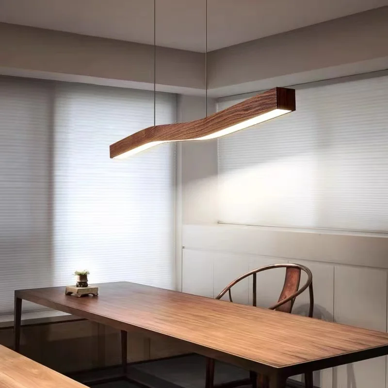 Camur Linear Pendant Light Japanese Replica Design Lamp Wabi-sabi Light Restaurant Long Strip Light Creative Indoor Office Light
