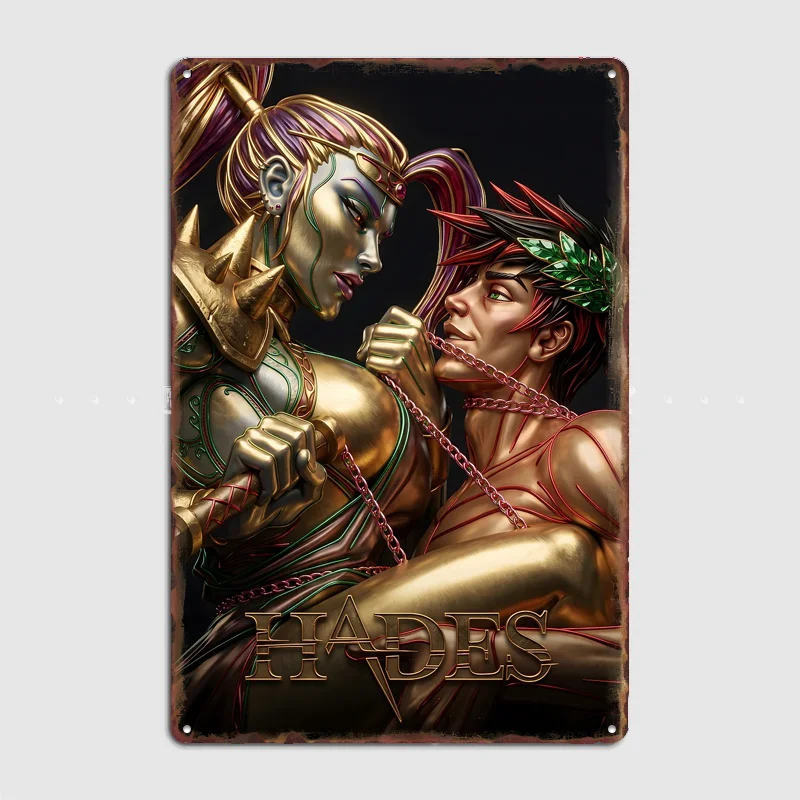 Hades Game Fan Art Poster Metal Sign Pub Vintage Custom Bedroom Indoor Home Wall Decor Posters Room Decoration