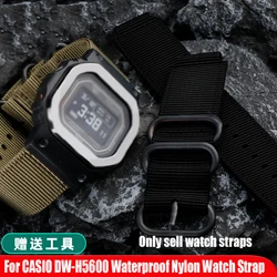 For Casio G-SHOCK DW-H5600 Watch band Modified Men's canvas Watch Strap small square Waterproof nylon Watch chain 16MM Bracelet