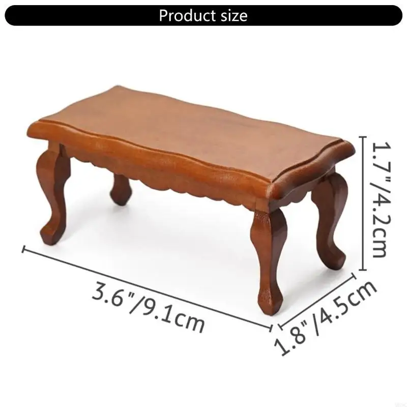 M89c 1:12 mini mini Holzmöbel Tisch Kaffeemodell Miniatur Wohnzimmer Möbel
