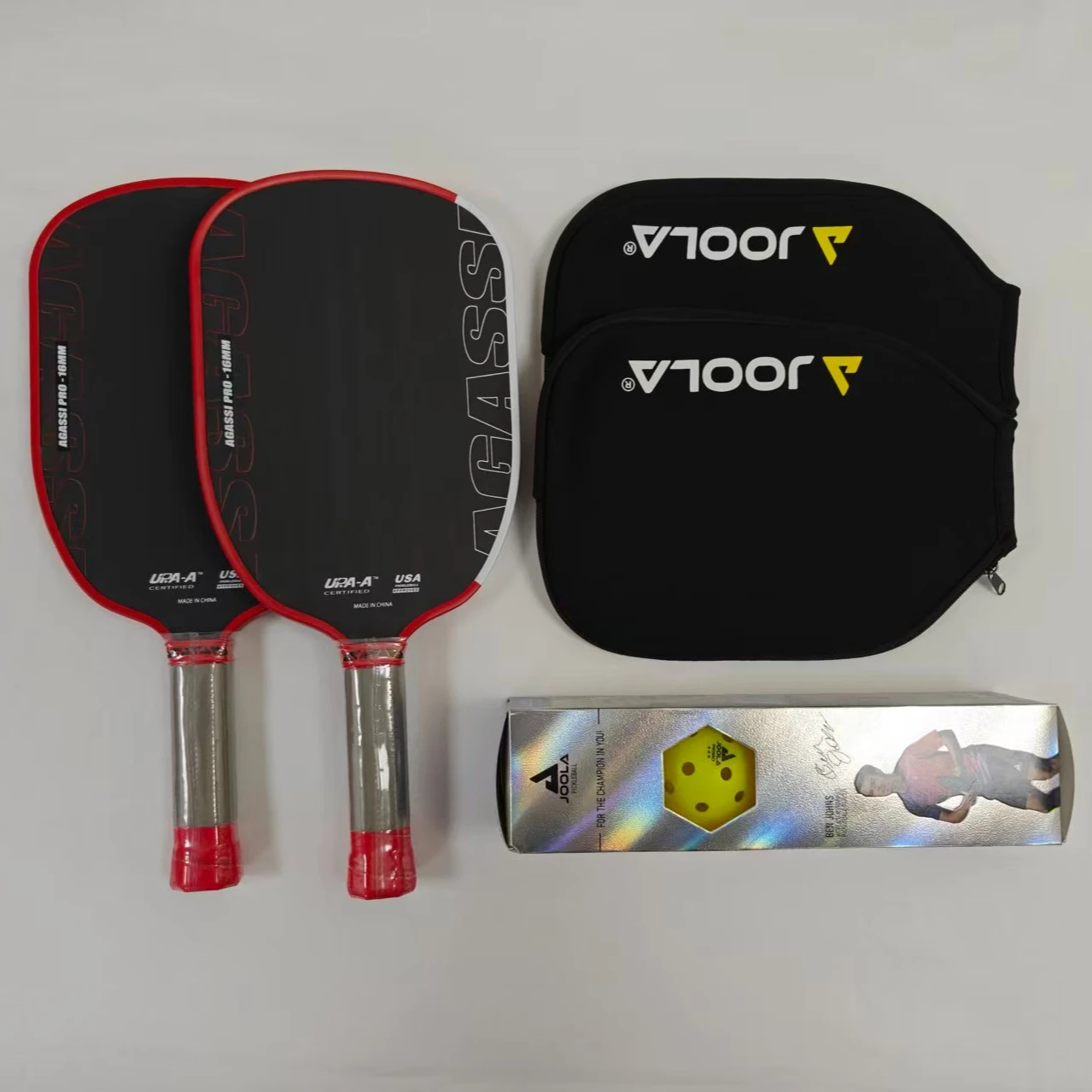 

JOOLA Pickleball Paddles 16mm Agassi Pro IV T700 Carbon Fiber Increases Spin & Control Extended Sweet Spot USAP Approved Paddle