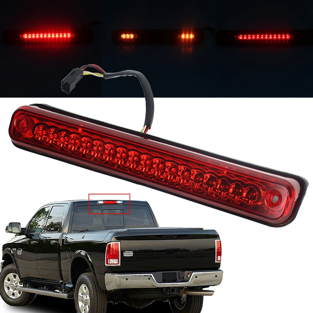 

For 1994 1995 1996 1997 1998 1999 Chevy Silverado Sierra LED 3rd Third Brake Light Cargo Red Black Chrome Lamp